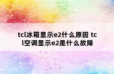 tcl冰箱显示e2什么原因 tcl空调显示e2是什么故障